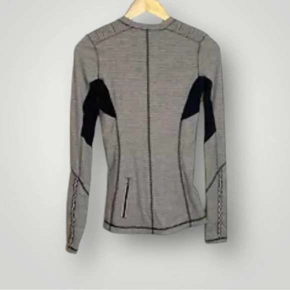 Lululemon | Rulu Star Runner Tonka Stripe Top Back Zipper Thumbholes - Picture 6 of 9